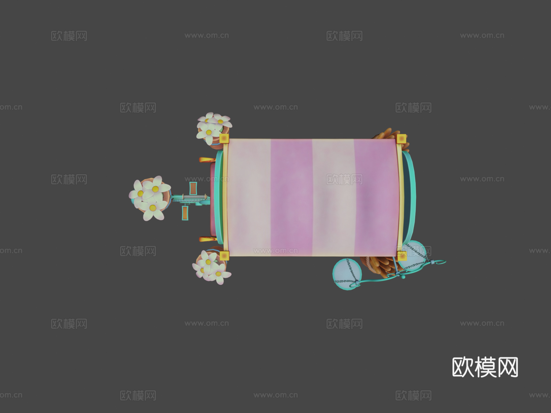 手推车 小吃车 贩卖车3d模型