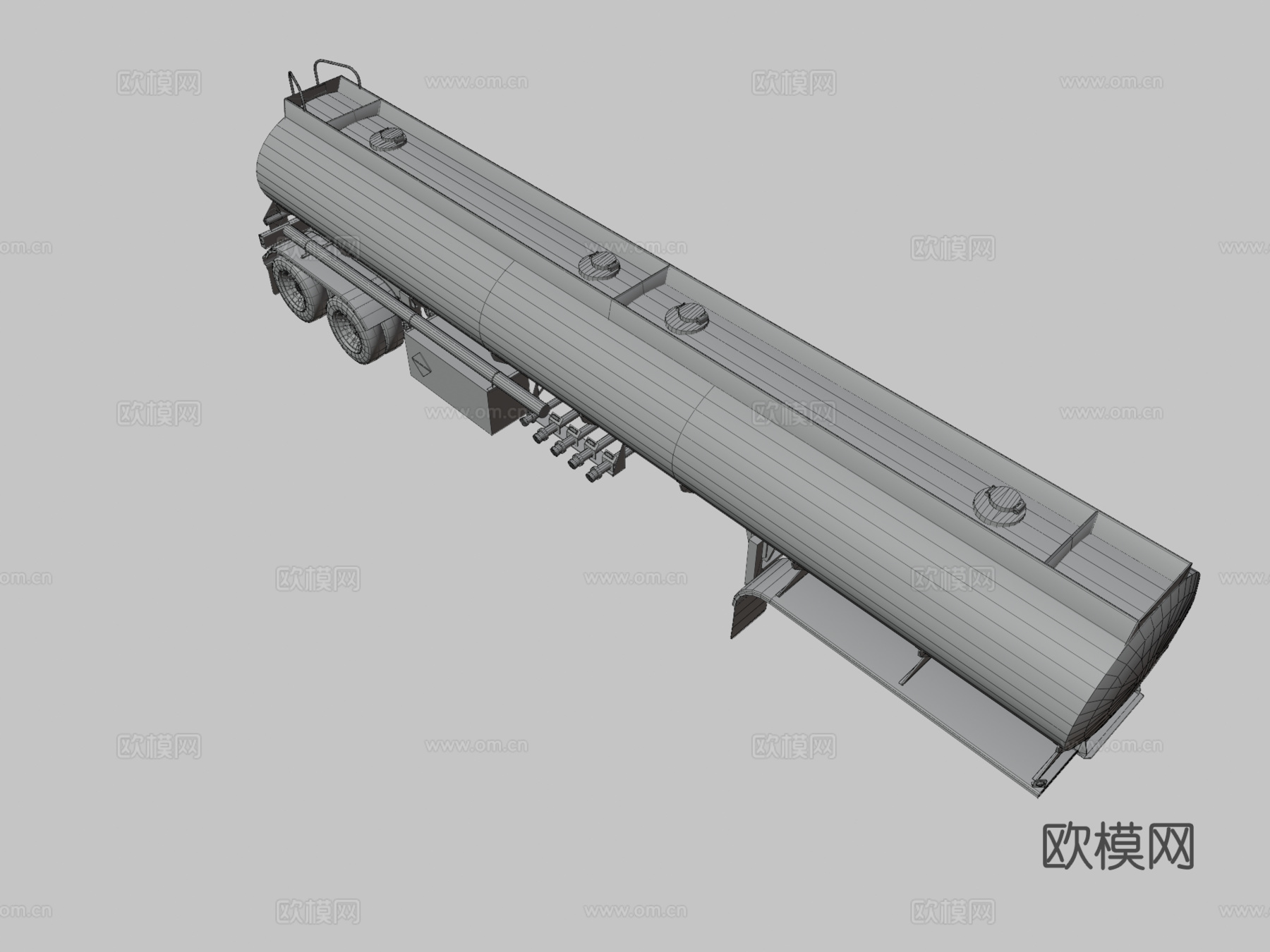 燃料罐拖车3d模型