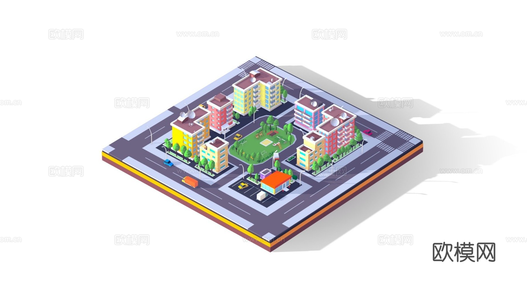 卡通城市街区3d模型