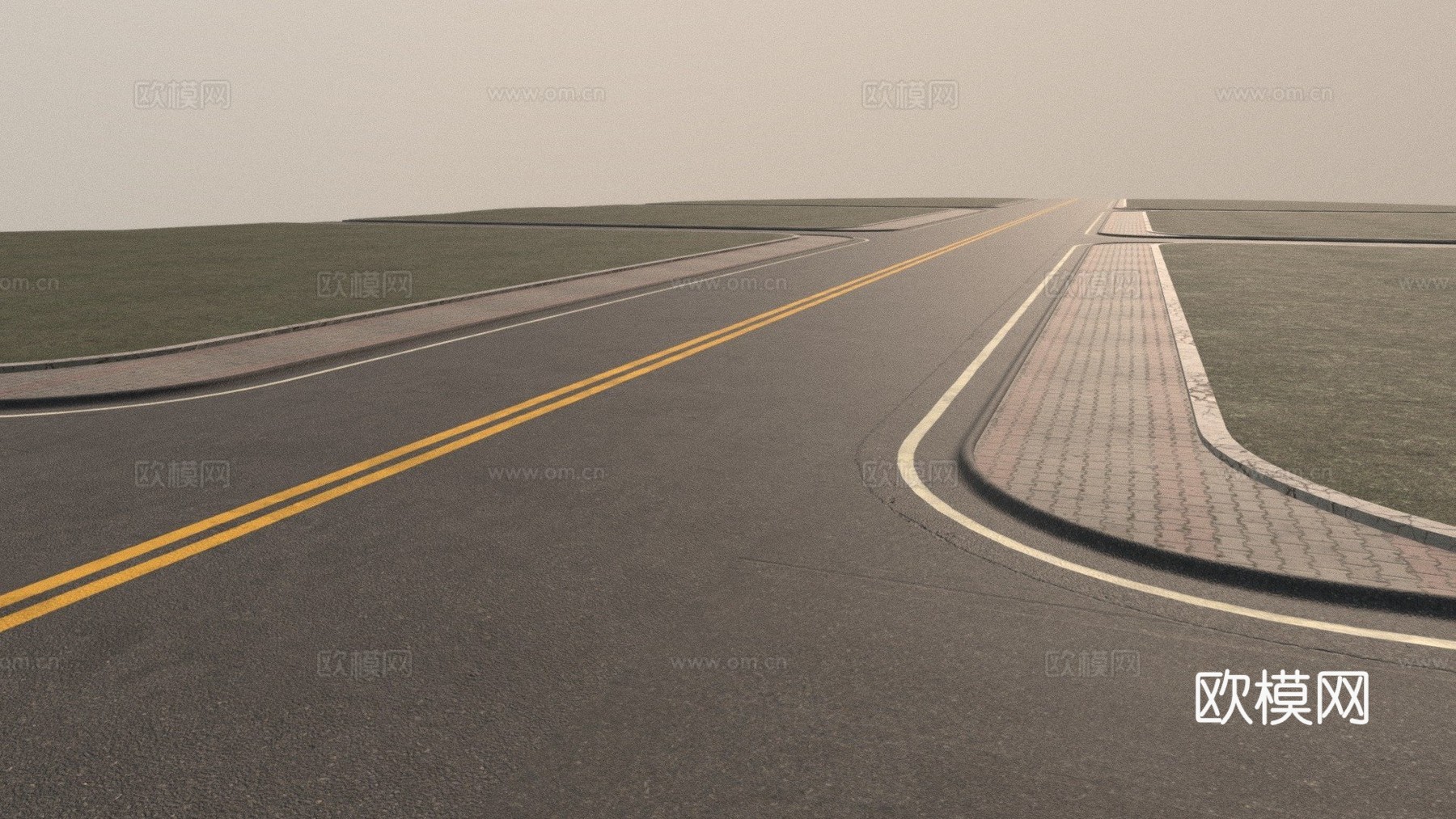 马路 道路3d模型