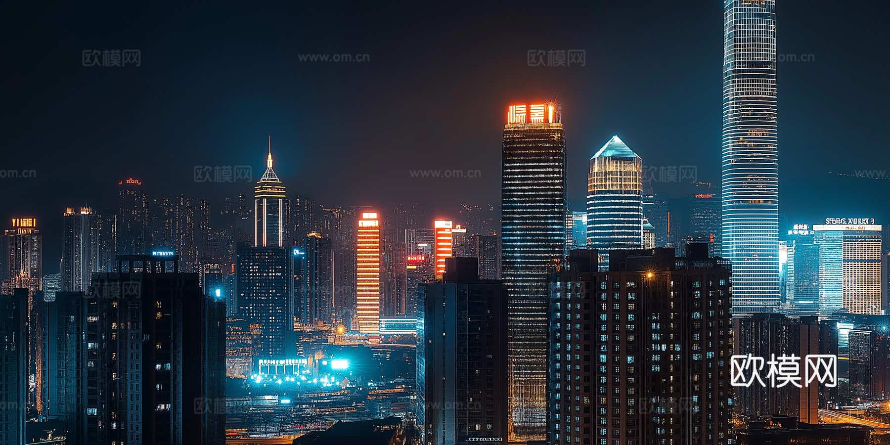 高清城市傍晚夜景下载