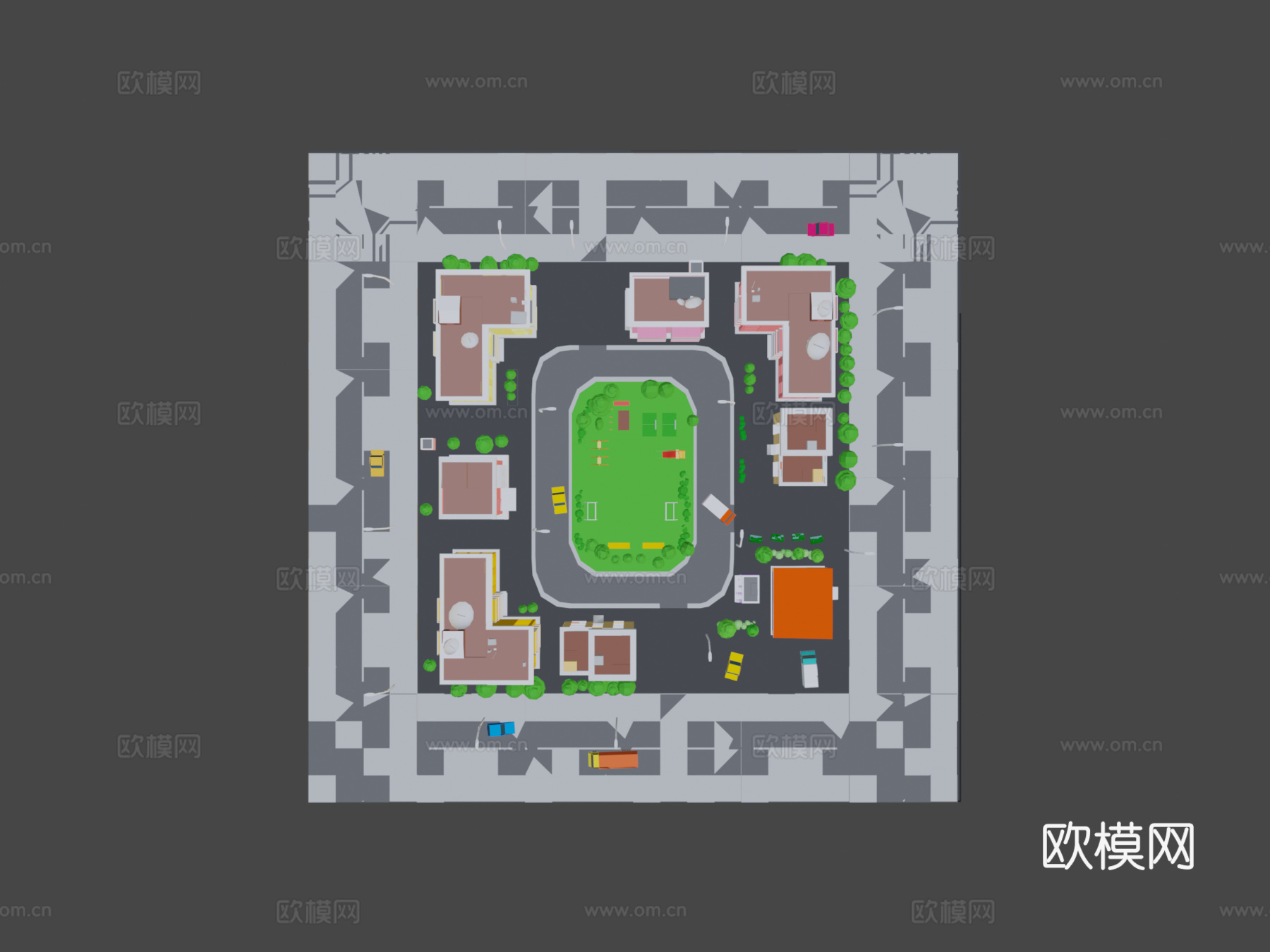 卡通城市街区3d模型