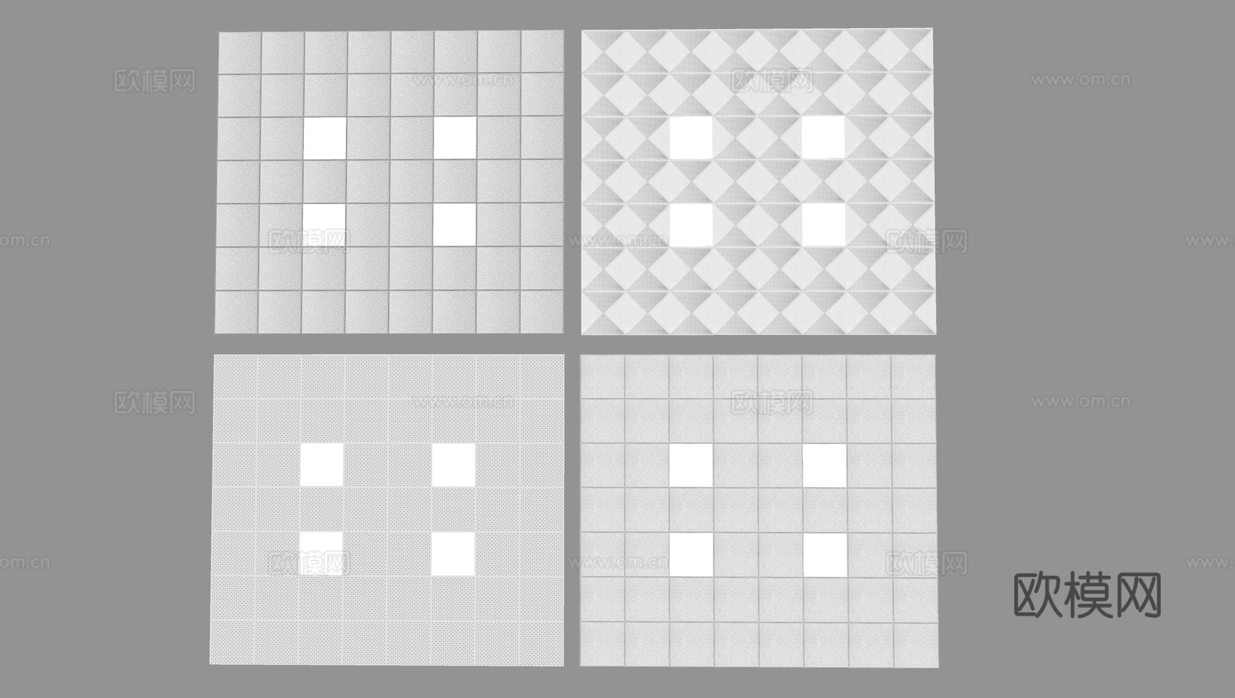 铝扣板天花吊顶 方形吊顶su模型