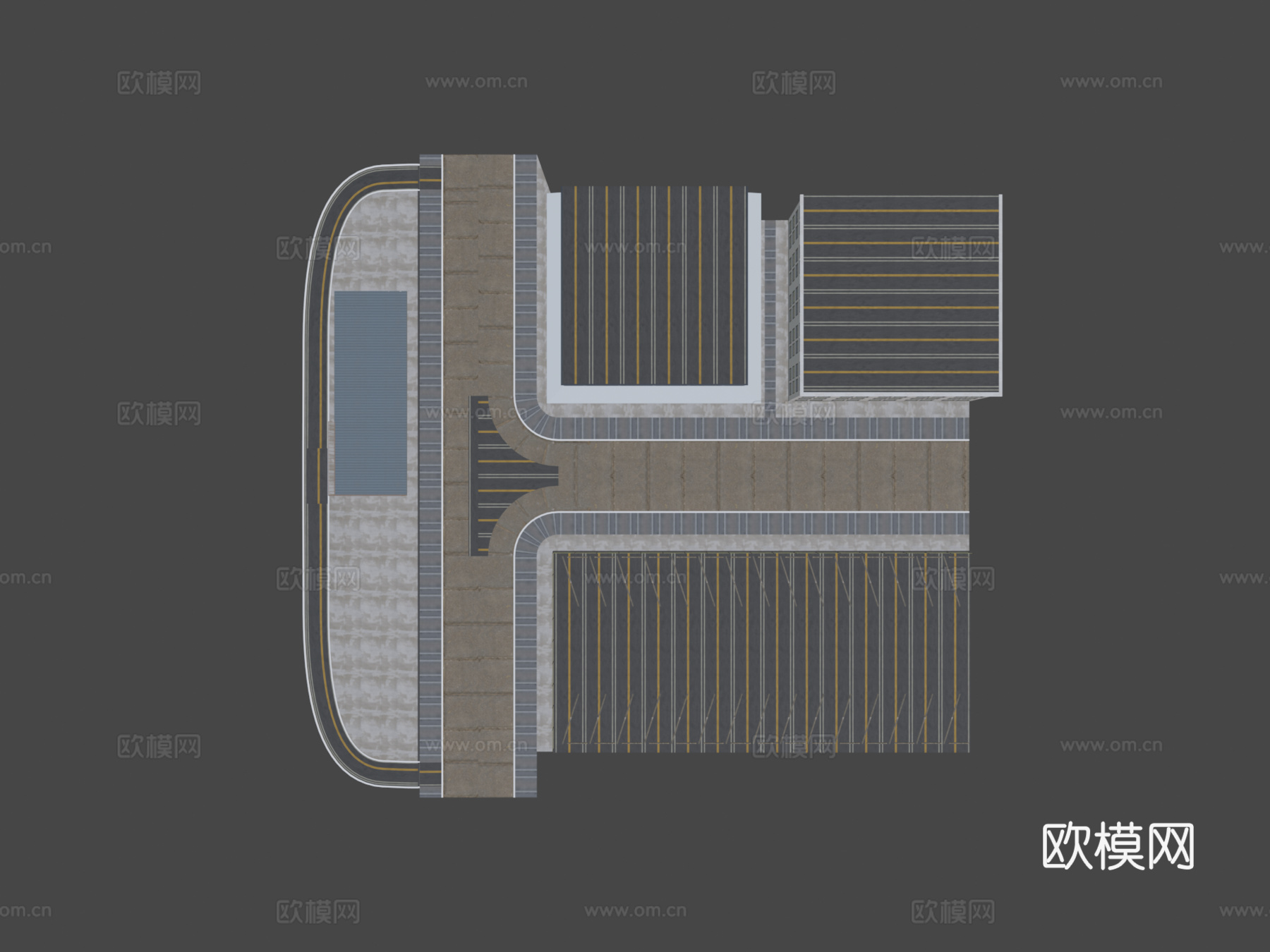 道路交叉口 停车场3d模型