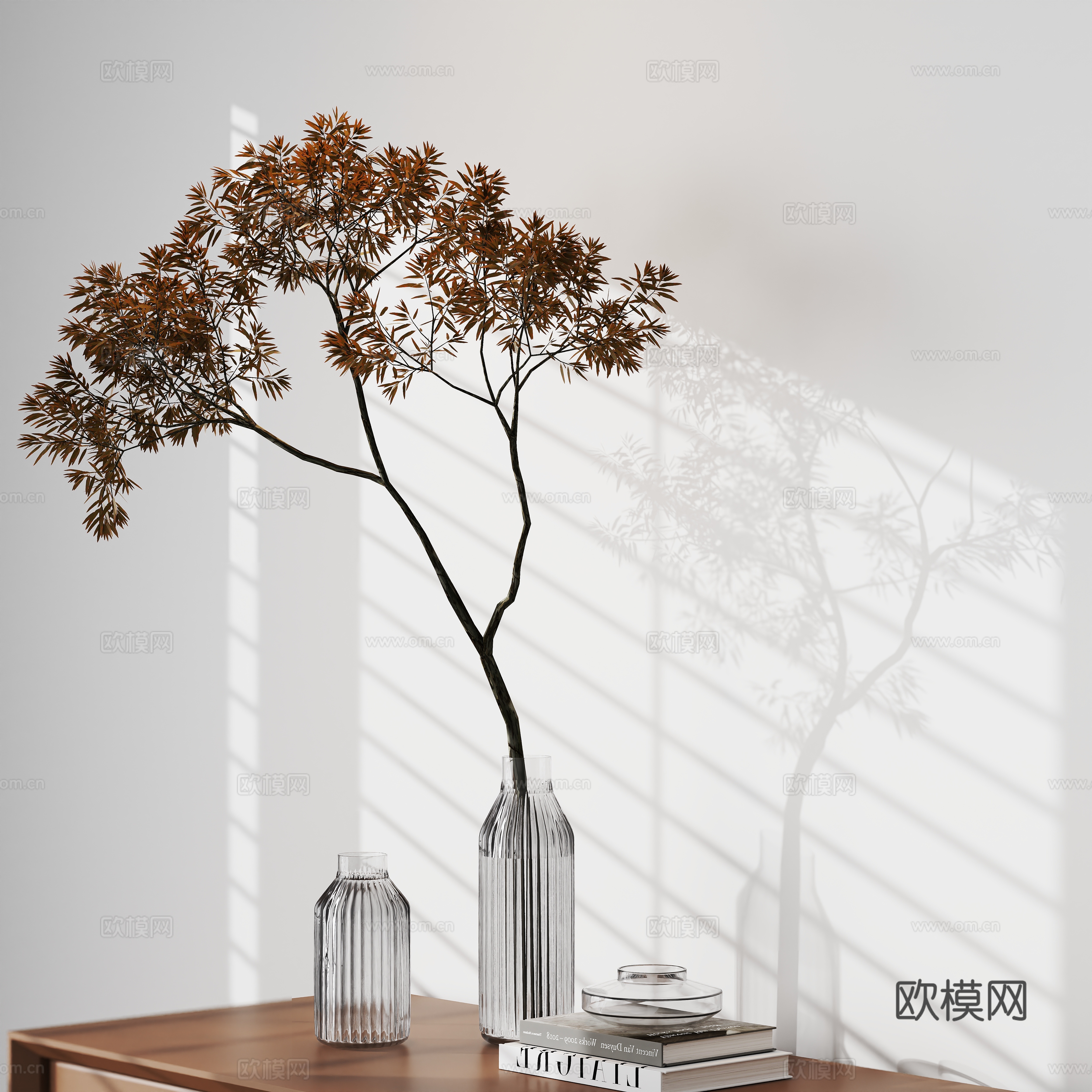 现代花瓶 花艺 水生植物3d模型