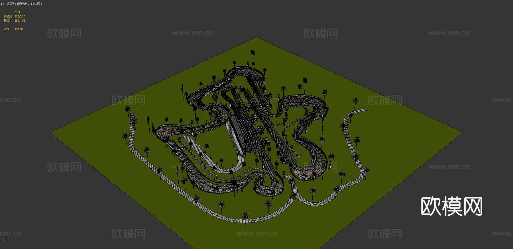 竞速塞车赛道3d模型