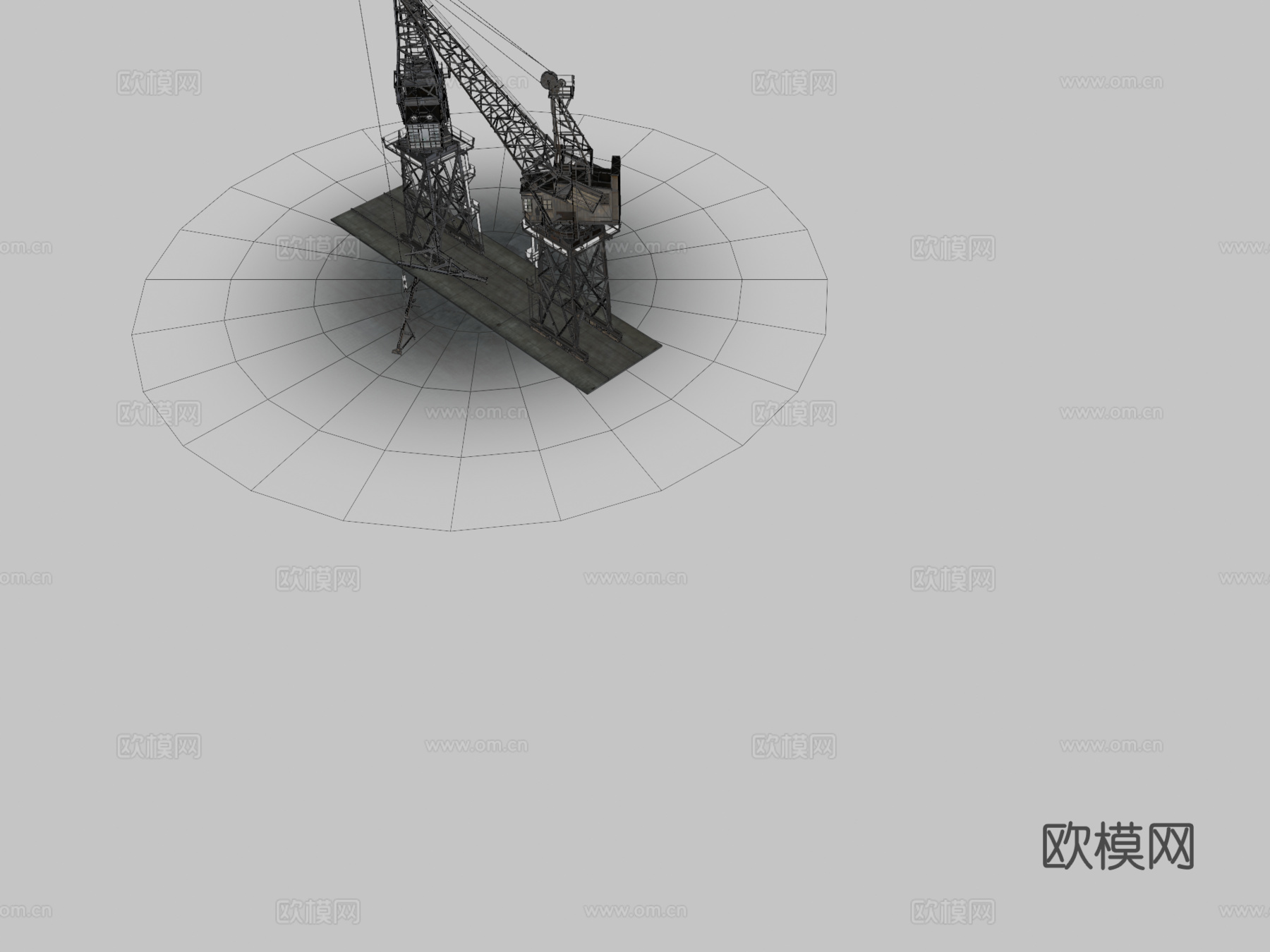 工业塔吊 起重机 大吊机3d模型下载（渲染图2）