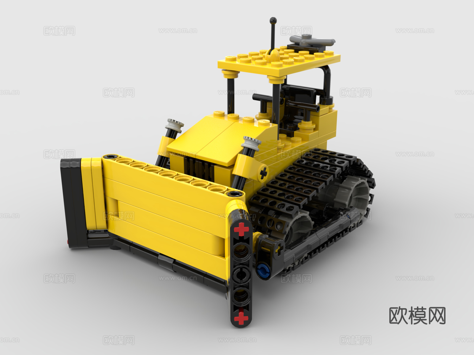 乐高 LEGO 玩具 积木工程车 推土机3d模型