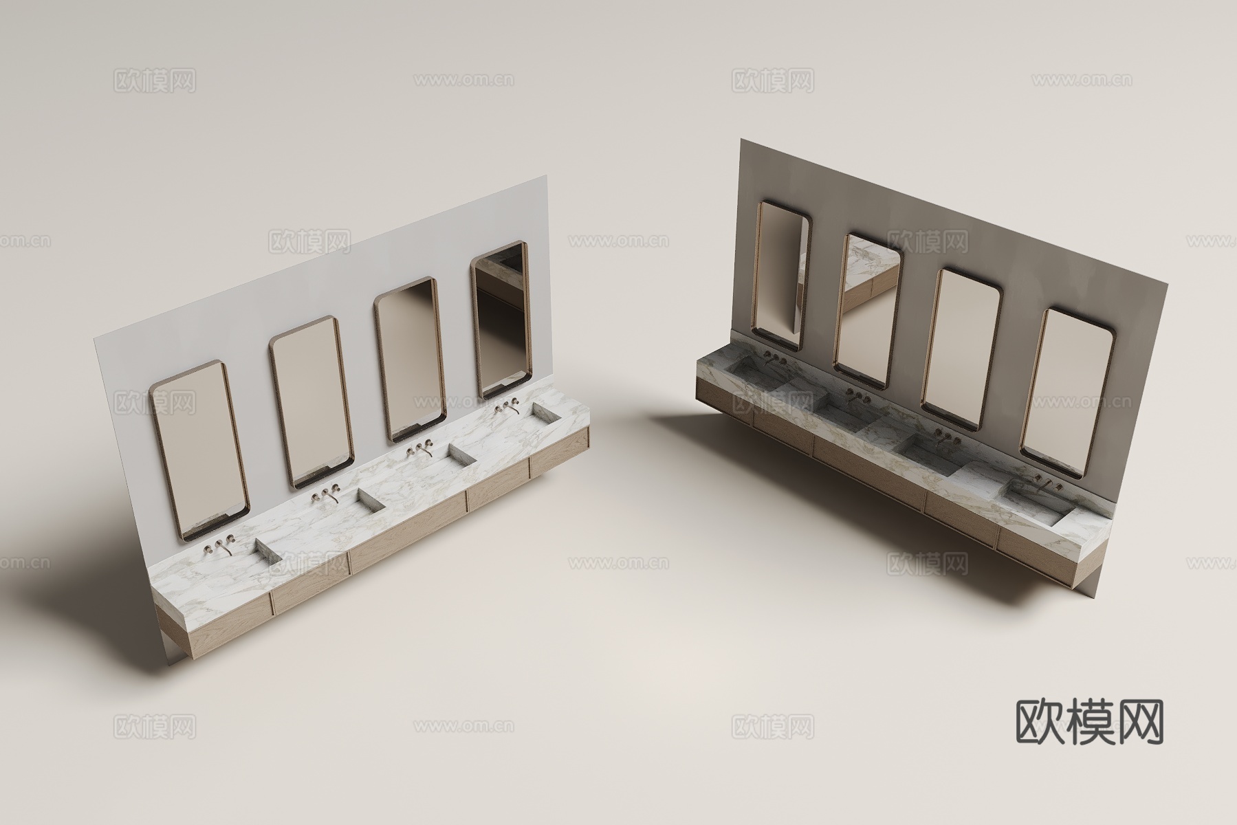 现代洗手台 洗手盆3d模型