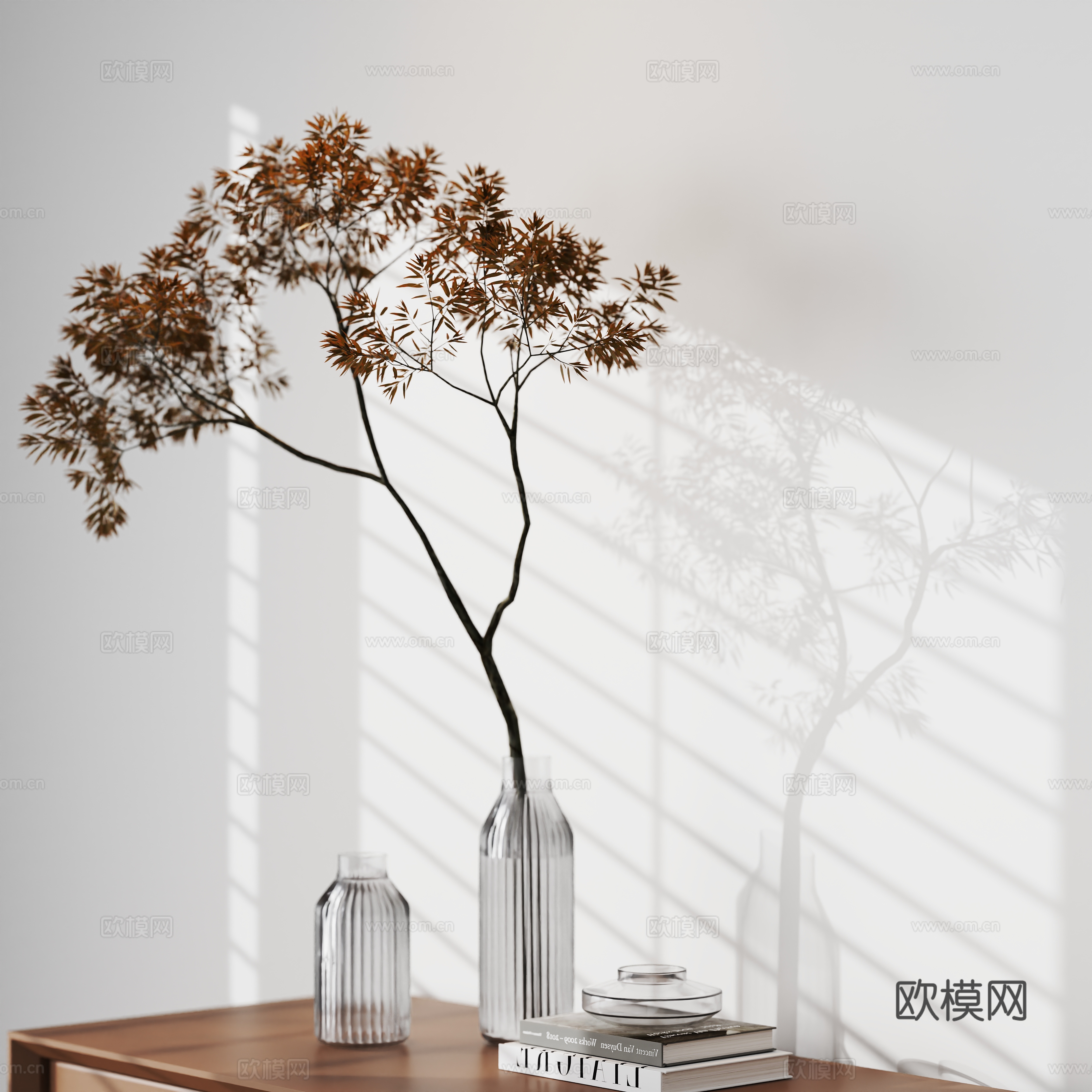 现代花瓶 花艺 水生植物3d模型