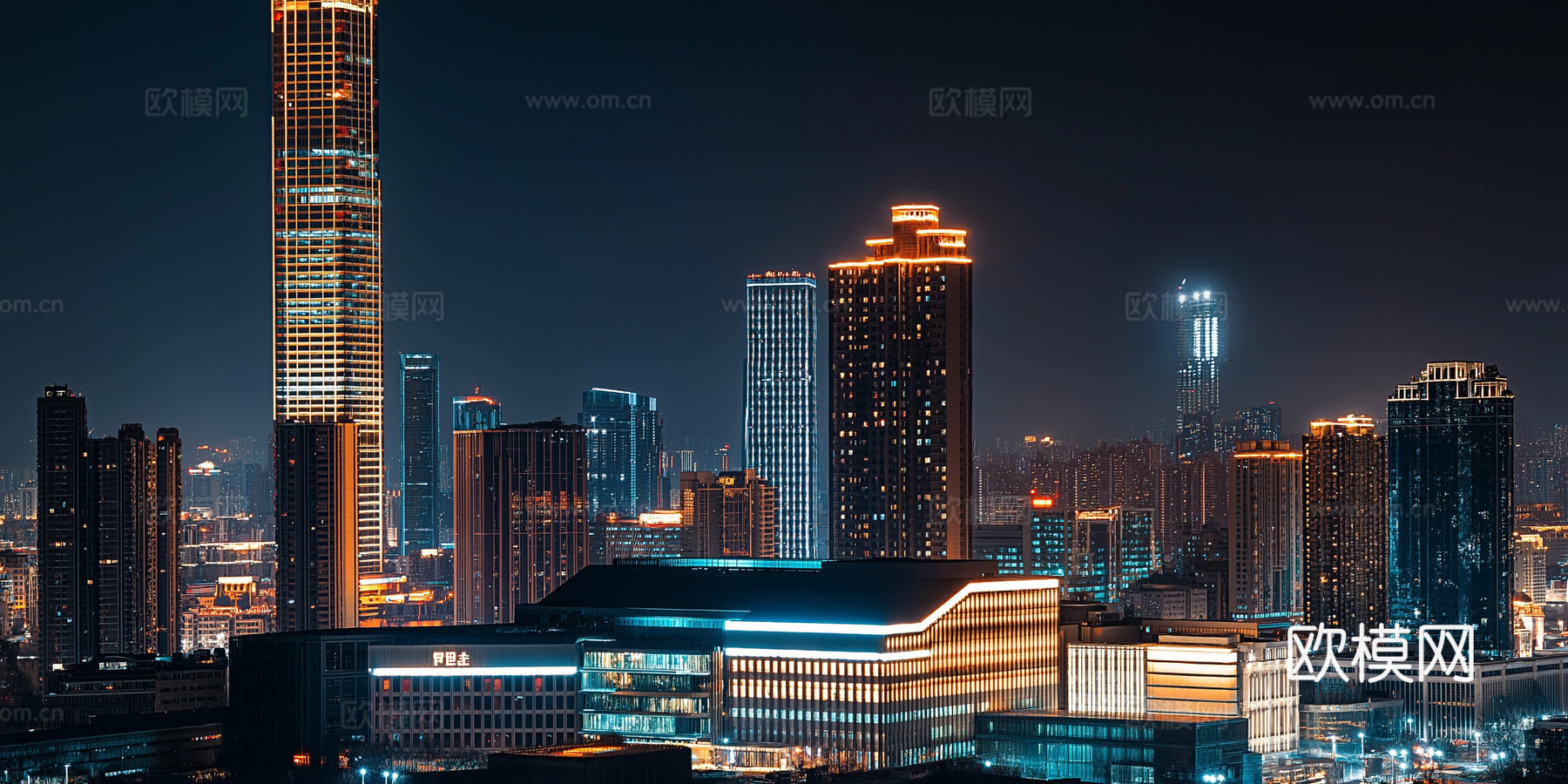 高清城市傍晚夜景下载