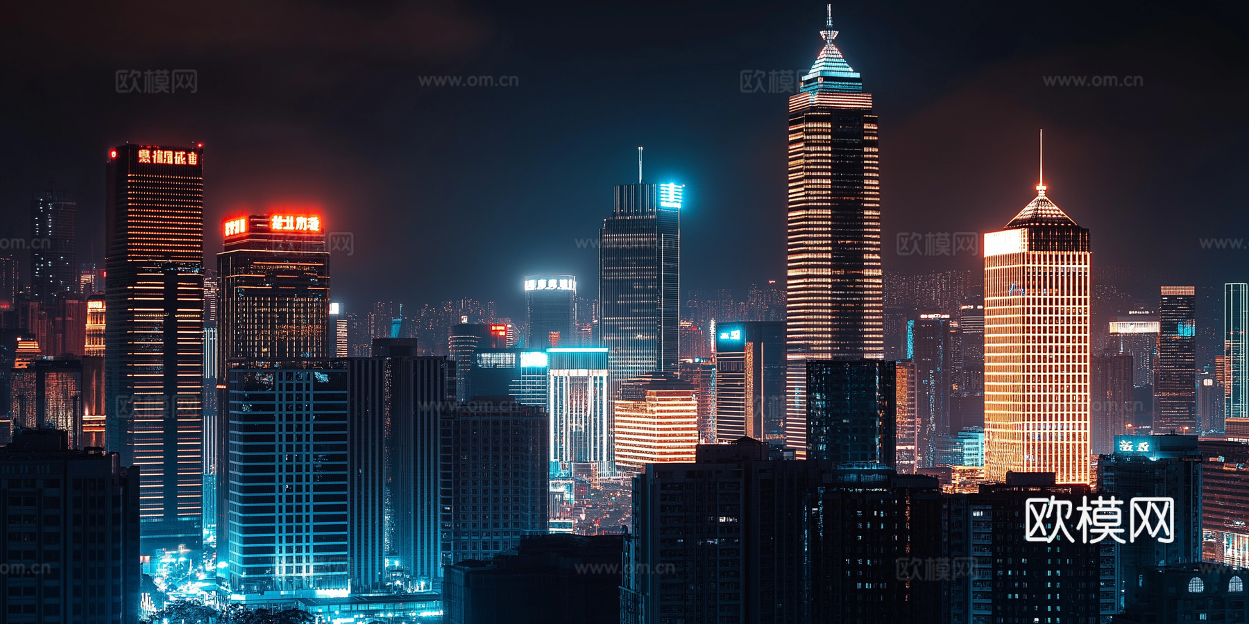 高清城市傍晚夜景下载