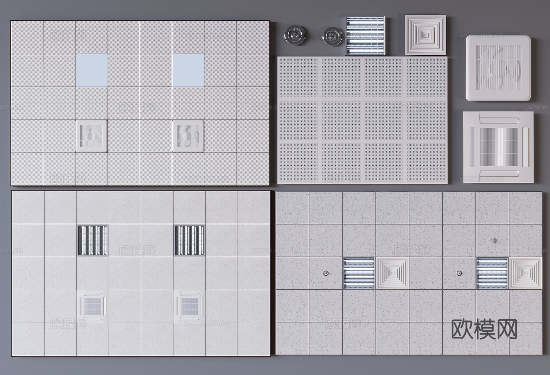 铝扣板吊顶 矿棉板吊顶 天花吊顶3d模型