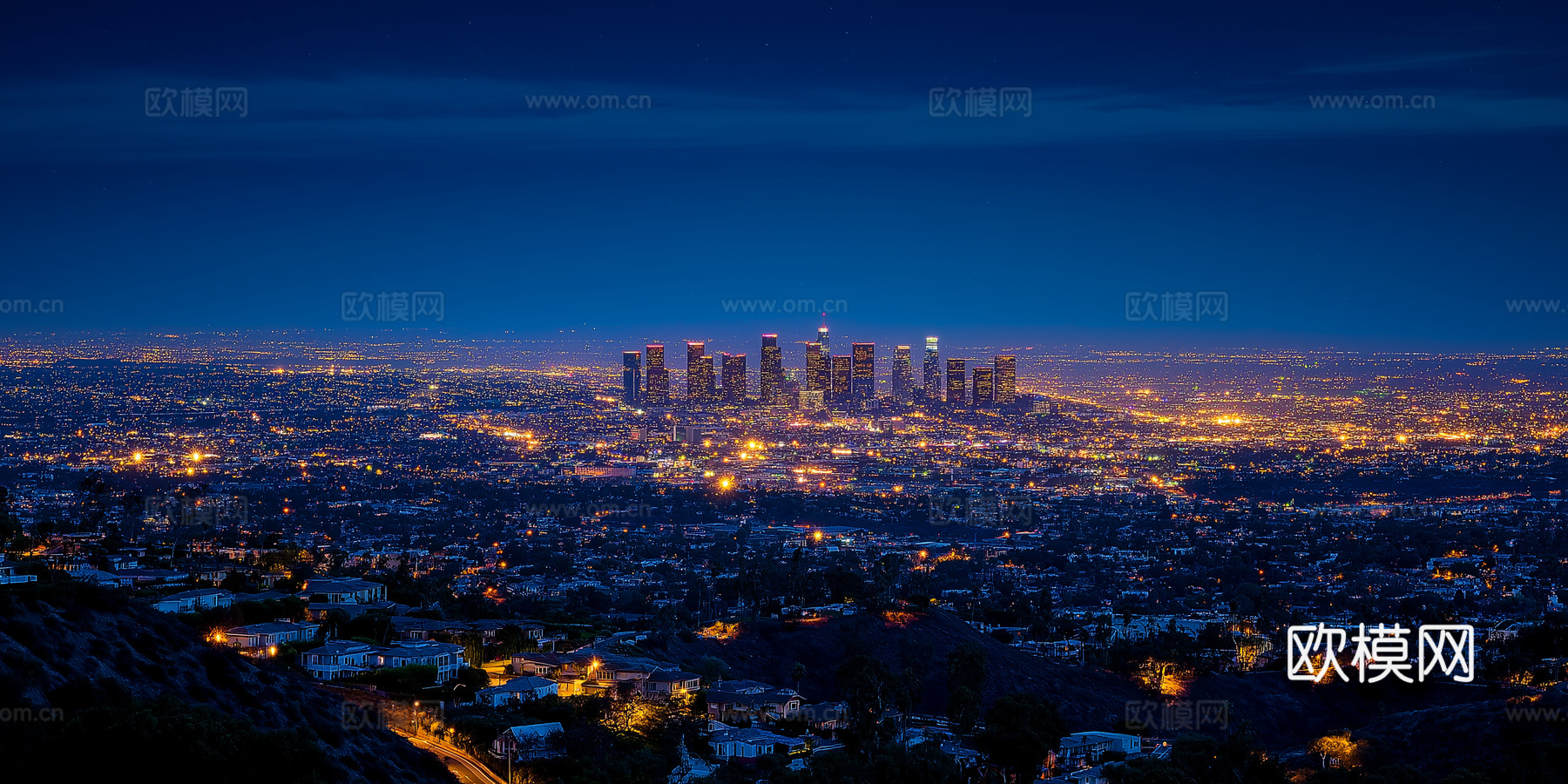 高清城市傍晚夜景下载