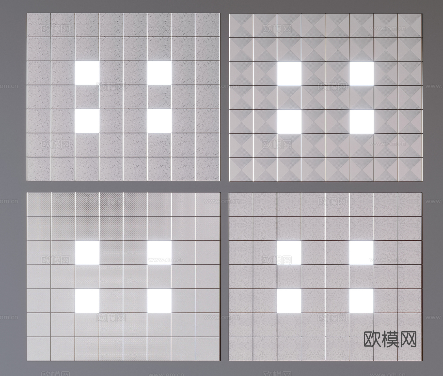 铝扣板 天花吊顶 方形吊顶3d模型