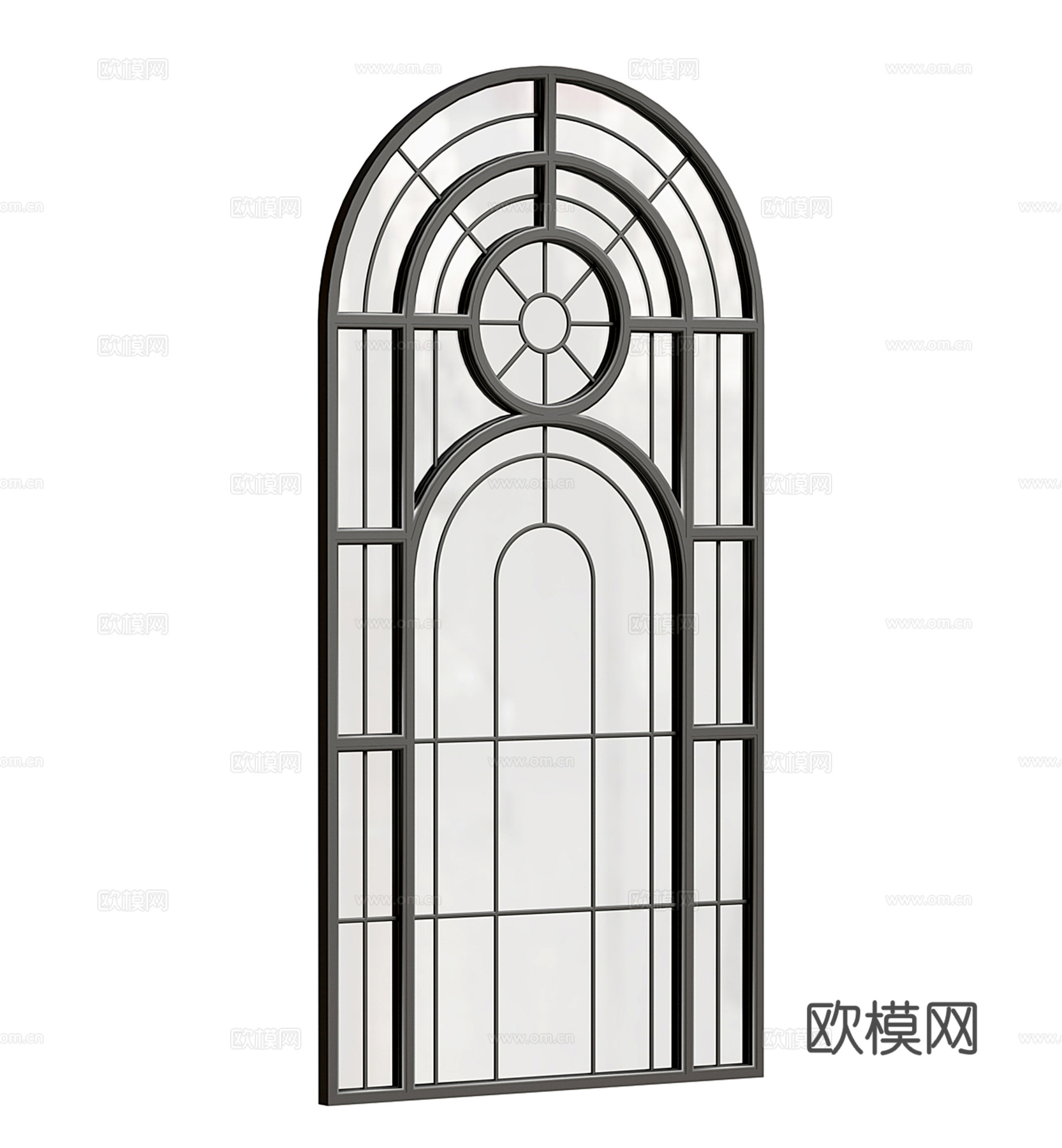 法式拱形窗 落地窗3d模型