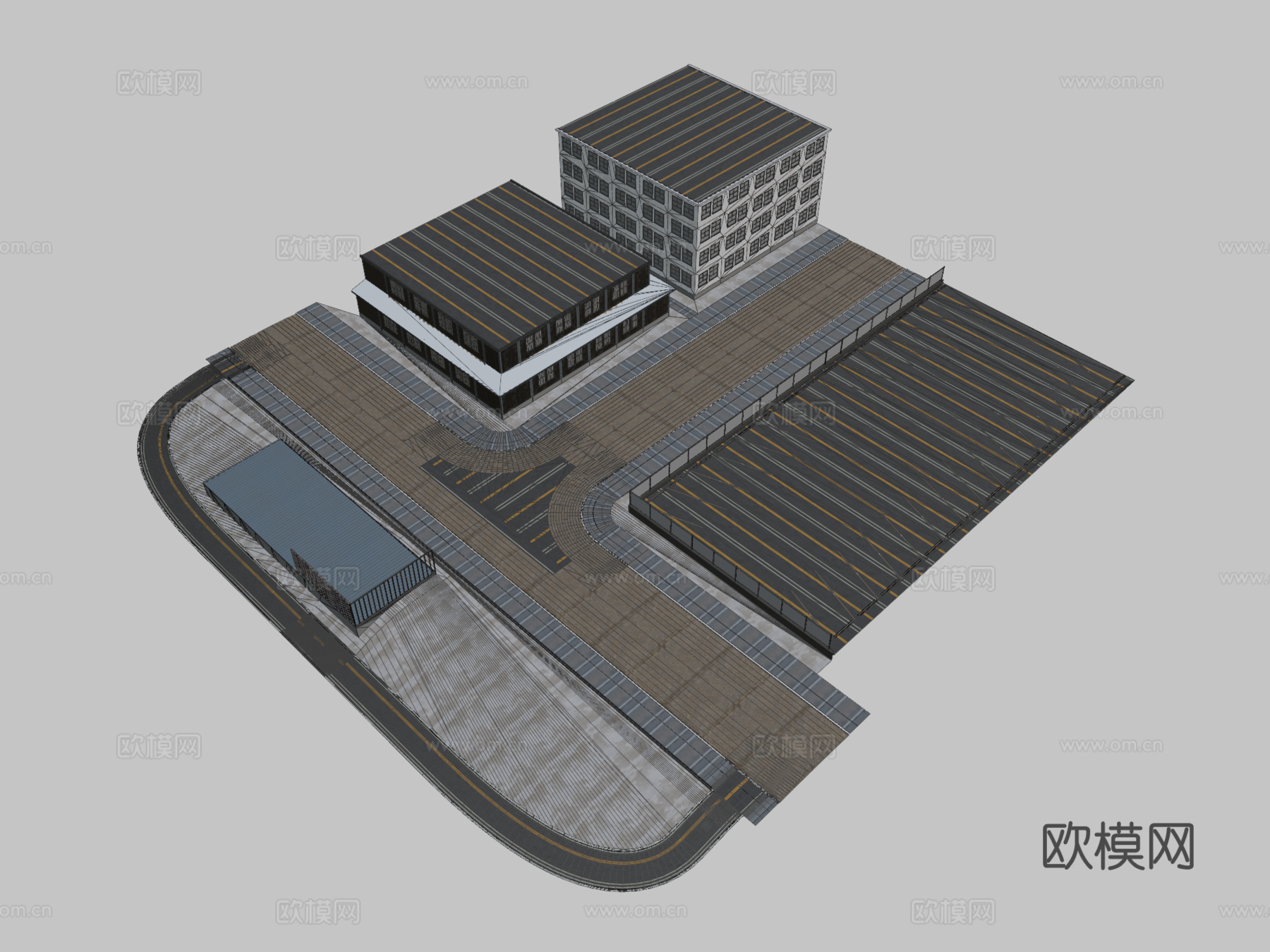 道路交叉口 停车场3d模型