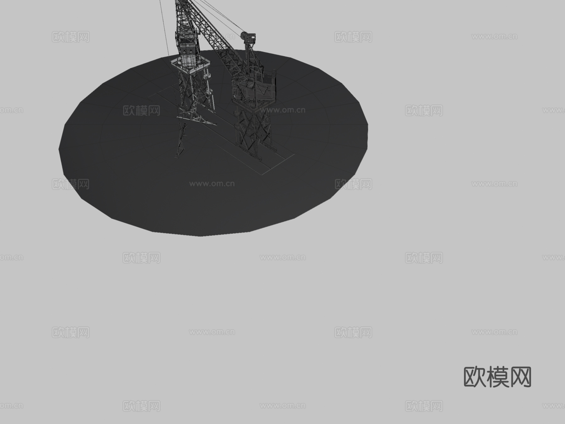 工业塔吊 起重机 大吊机3d模型下载（渲染图3）