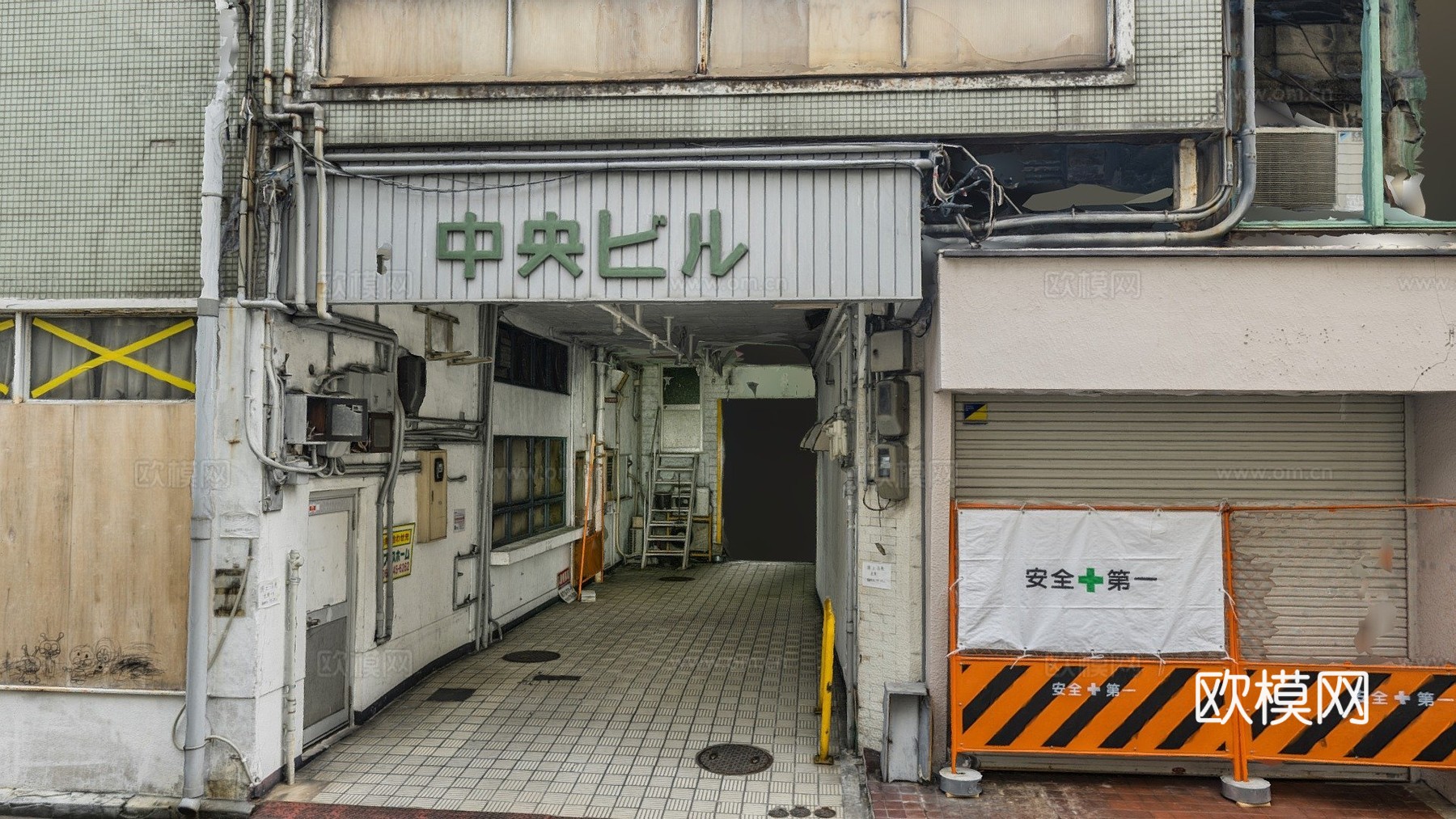 旧日本车库3d模型下载（渲染图1）