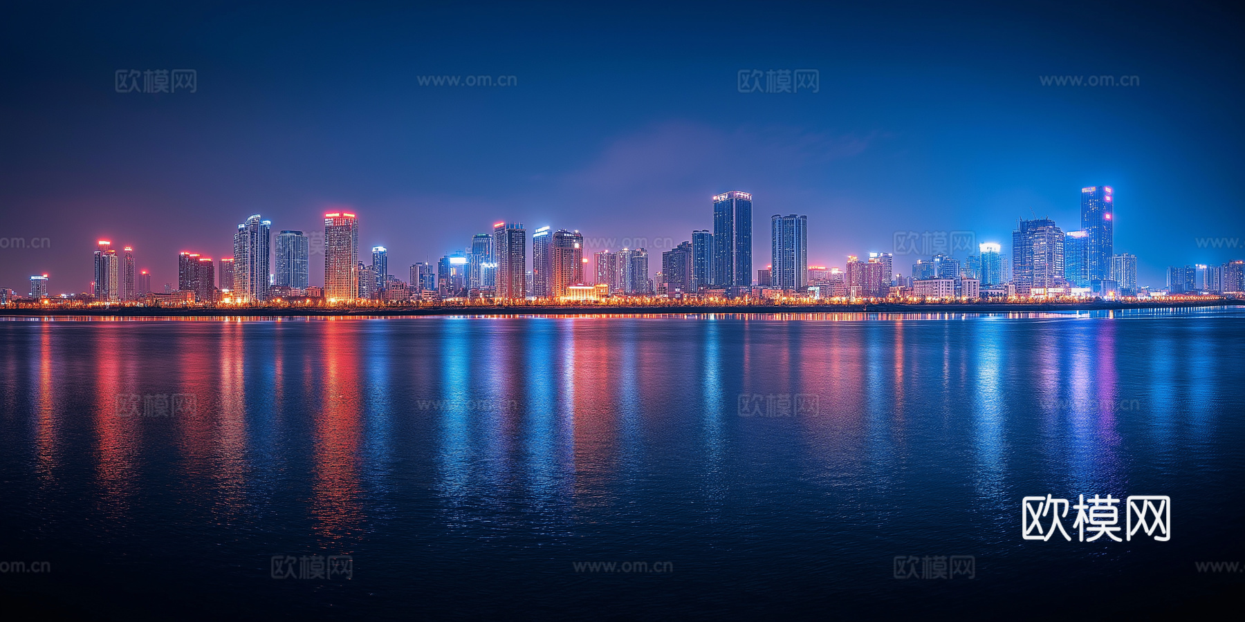 高清城市傍晚夜景下载