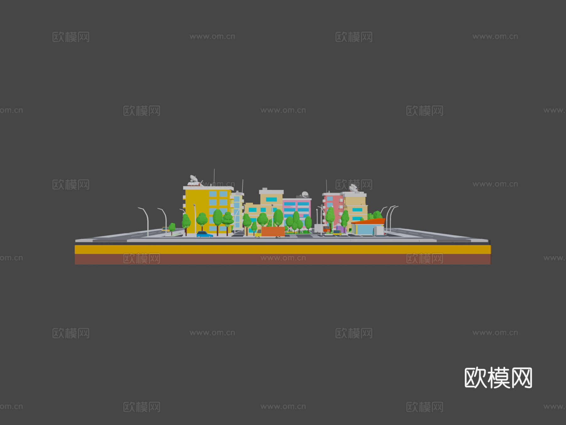 卡通城市街区3d模型