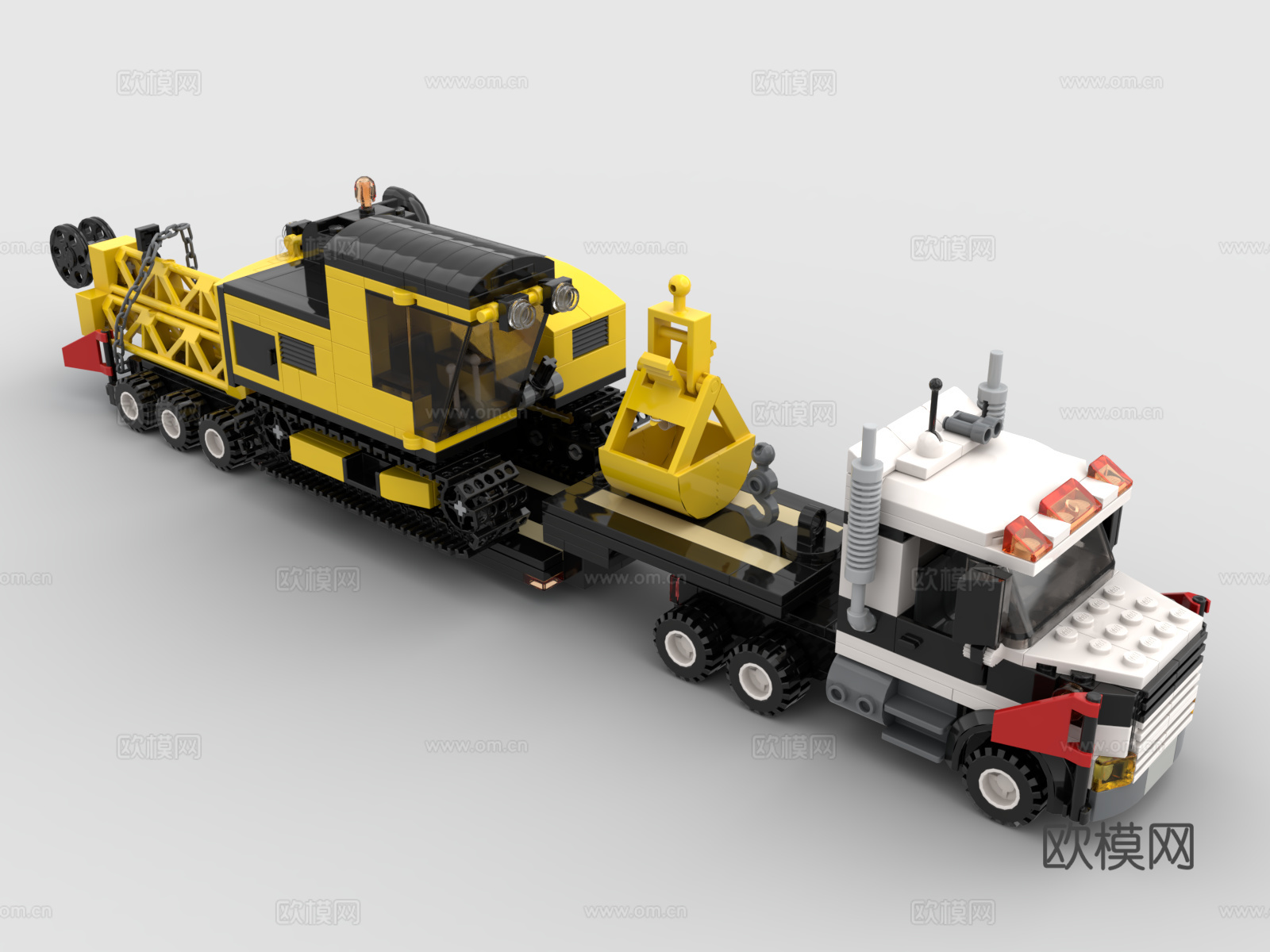 乐高 LEGO 玩具 积木 工程车 运输车 挖掘机3d模型