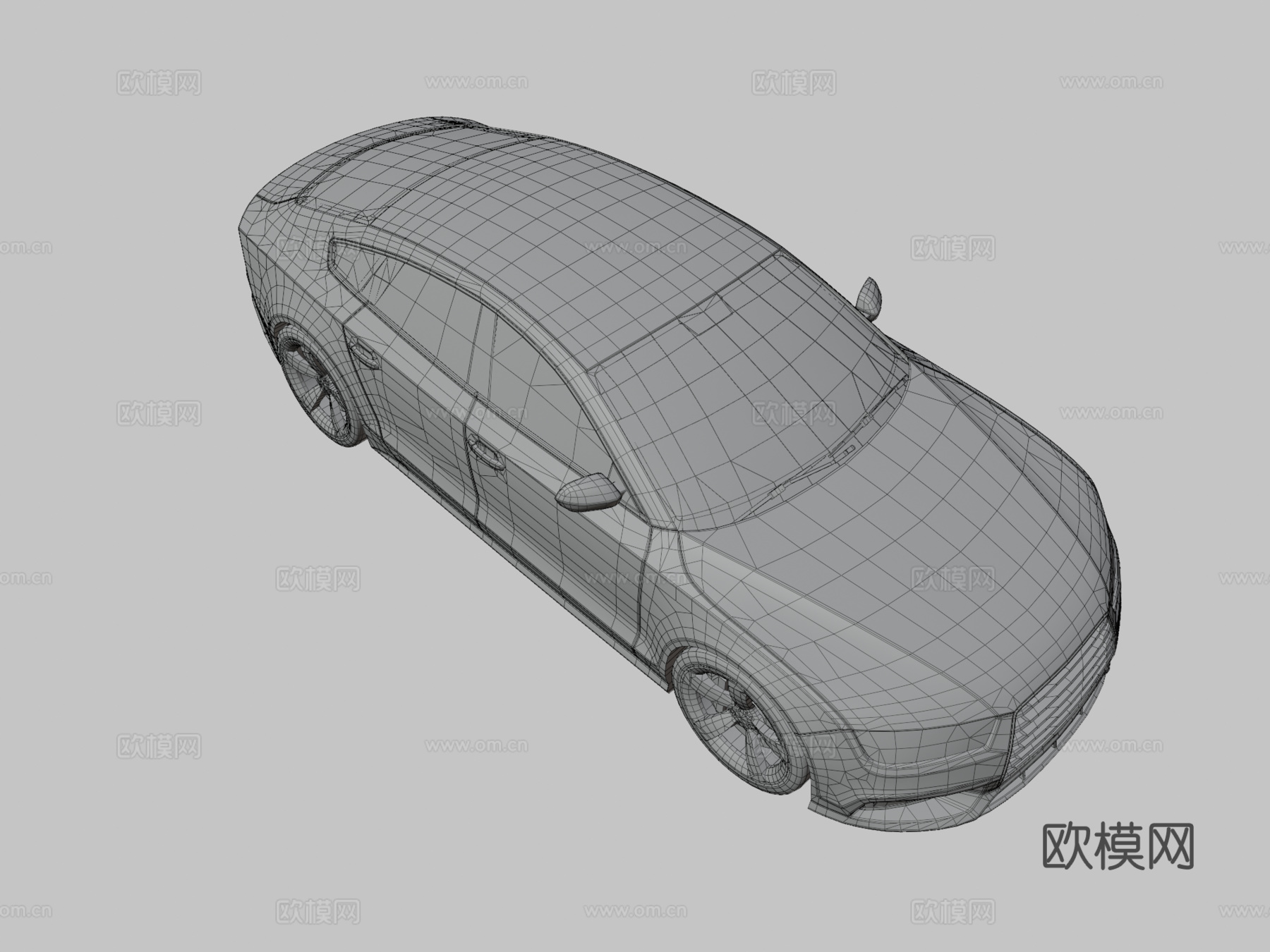 蓝色汽车3d模型