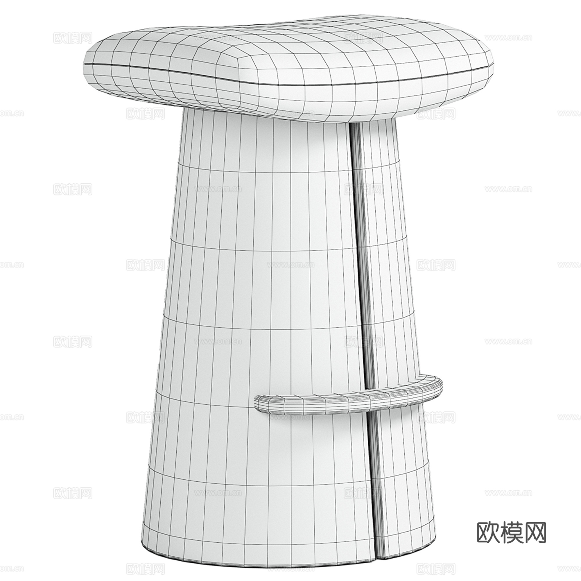 侘寂吧椅 吧凳 高脚凳3d模型