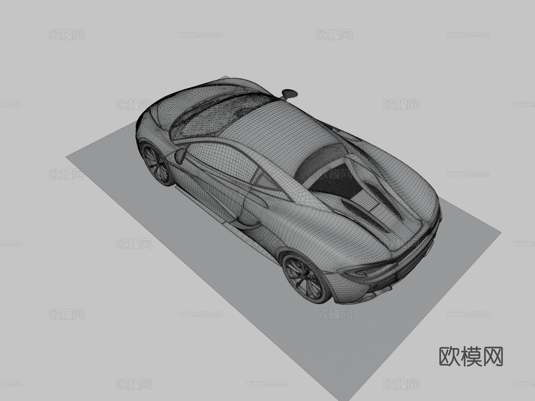 迈凯轮540C汽车 红色跑车3d模型