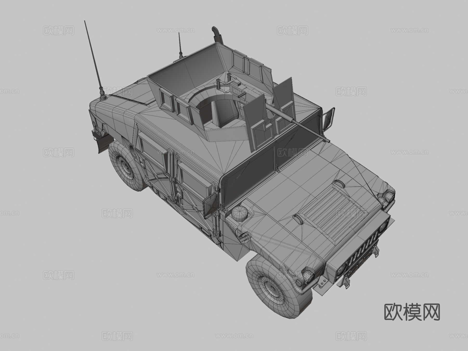 陆军悍马 军用坦克3d模型
