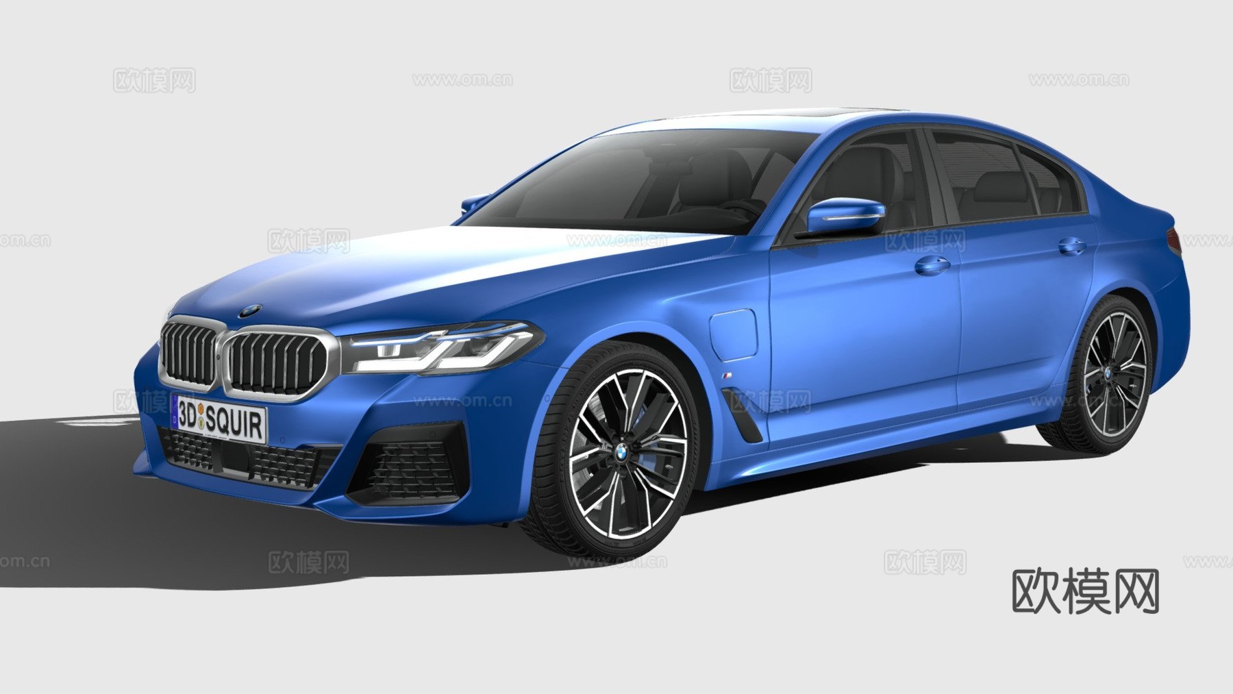 宝马5系G30汽车3d模型下载（渲染图1）