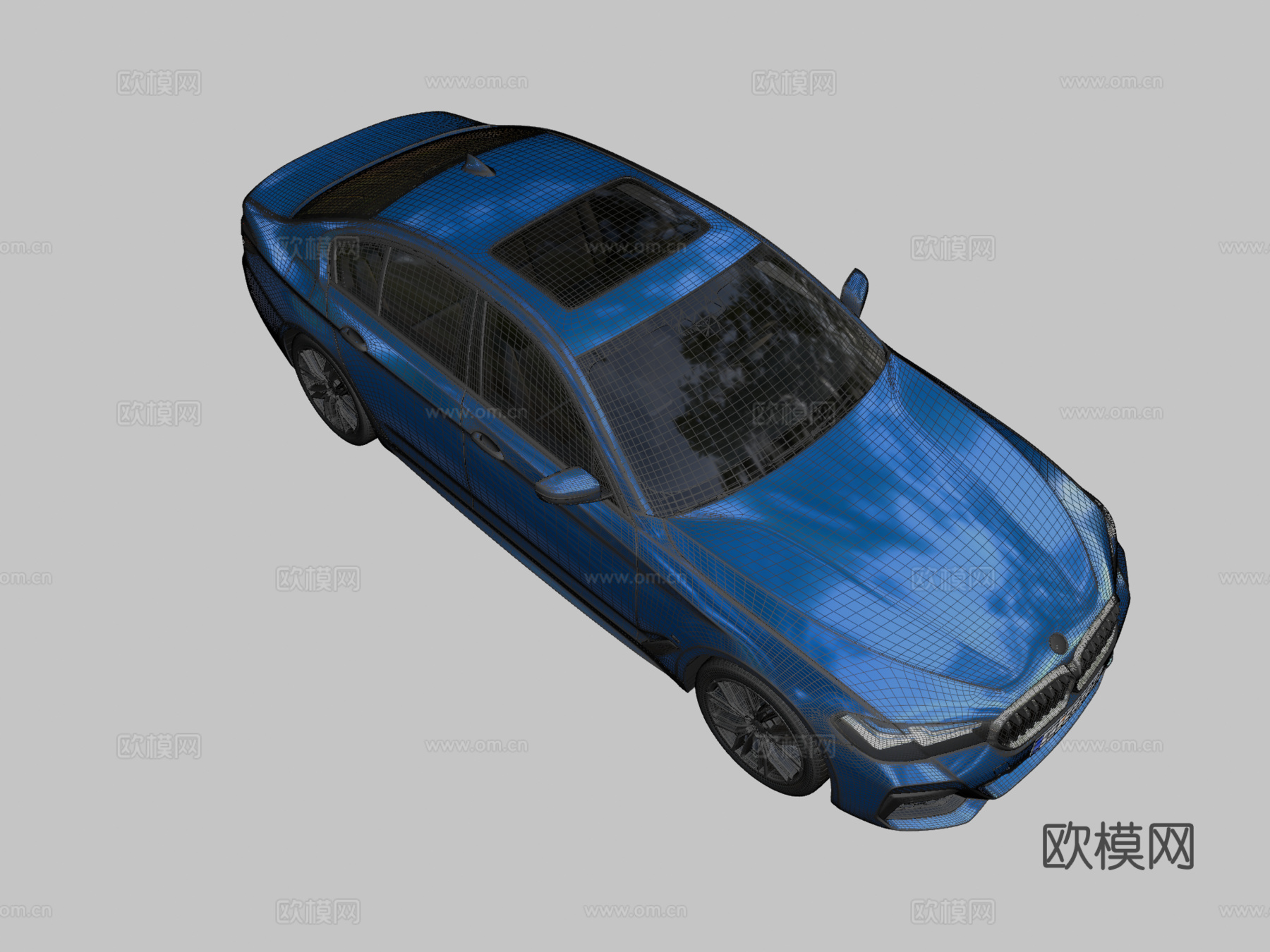 宝马5系G30汽车3d模型下载（渲染图2）