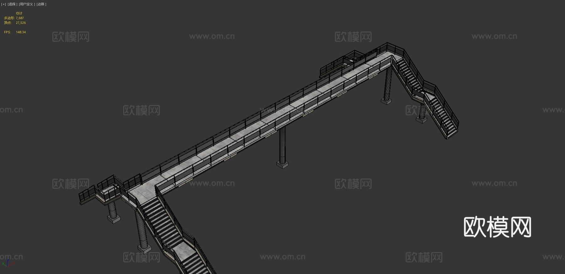 高速公路立交桥 人行天桥3d模型