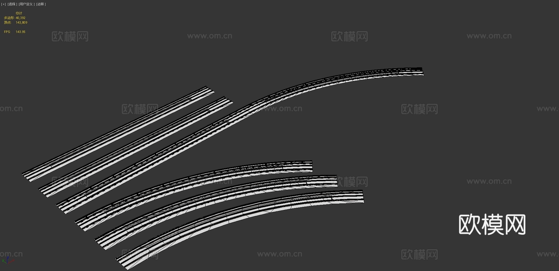 地下轨道 铁路 道岔3d模型