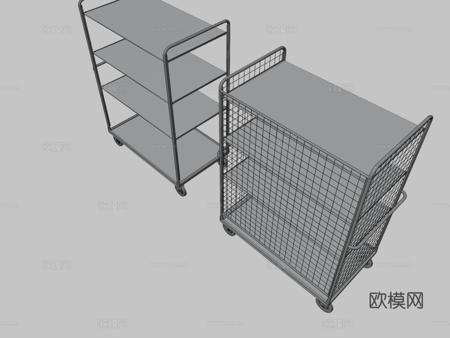 仓库手推车3d模型