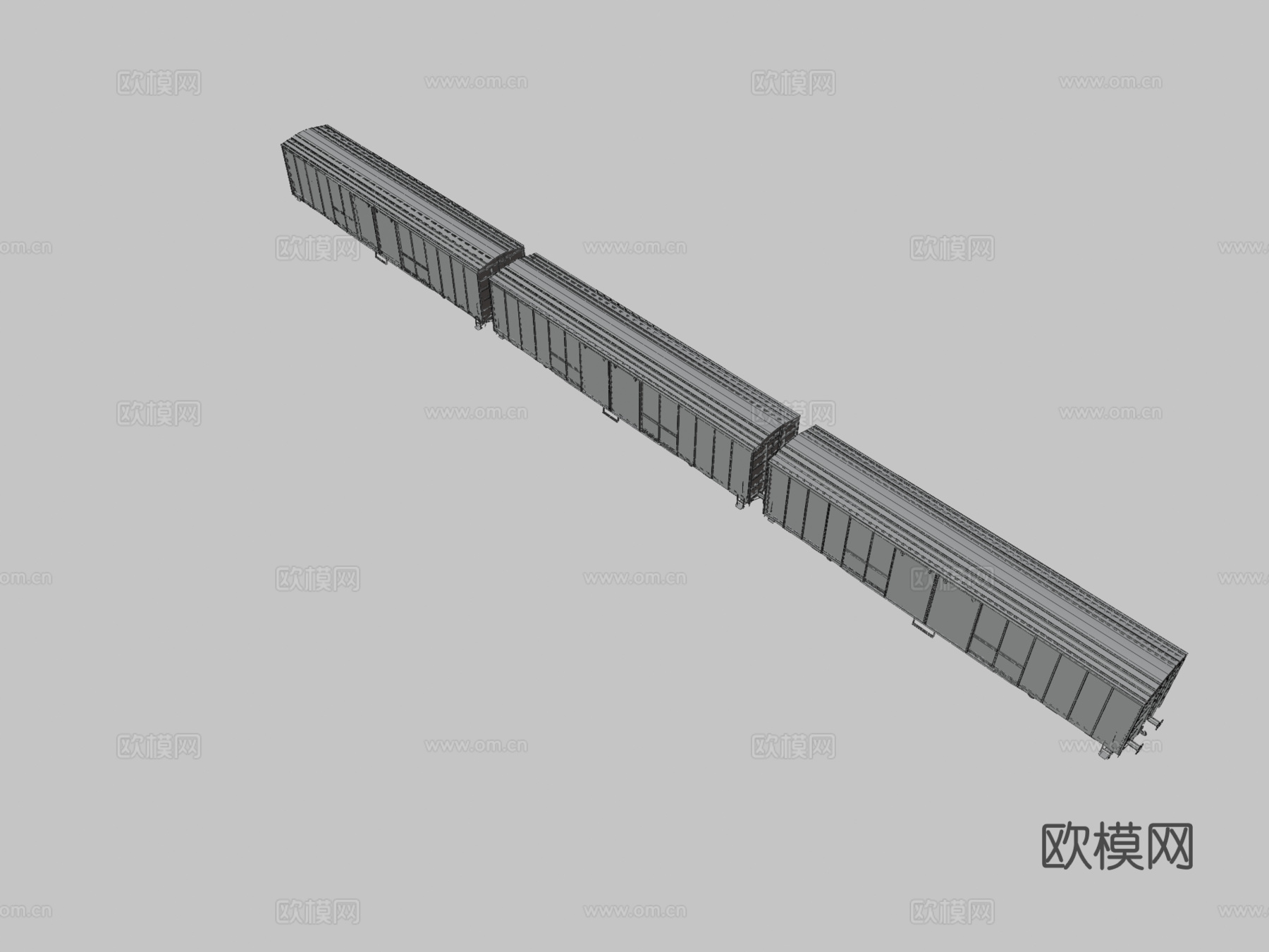 铁路货运车 车厢3d模型