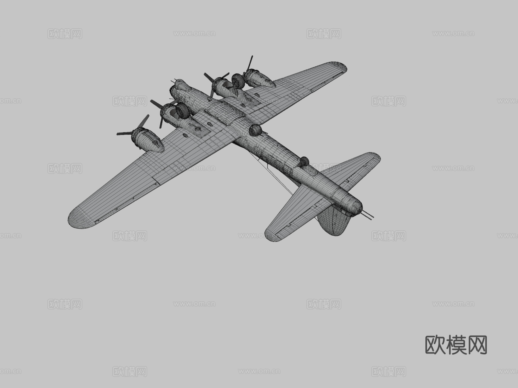 飞机轰炸机3d模型下载（渲染图3）