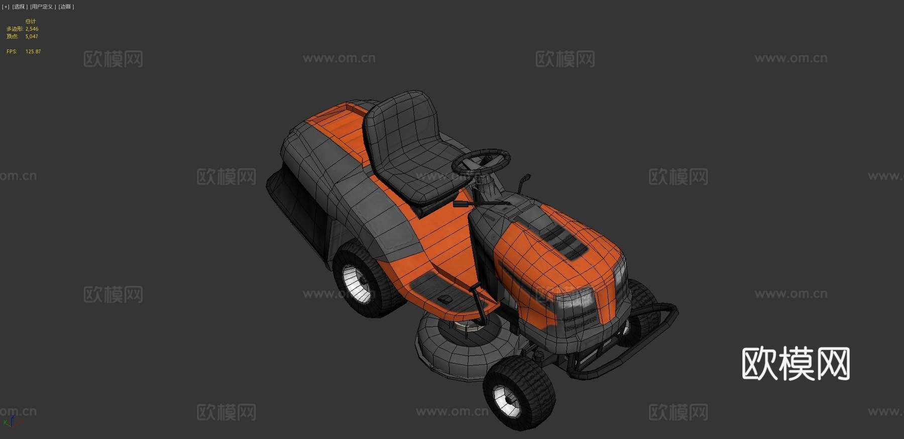 骑乘式割草机 除草机3d模型