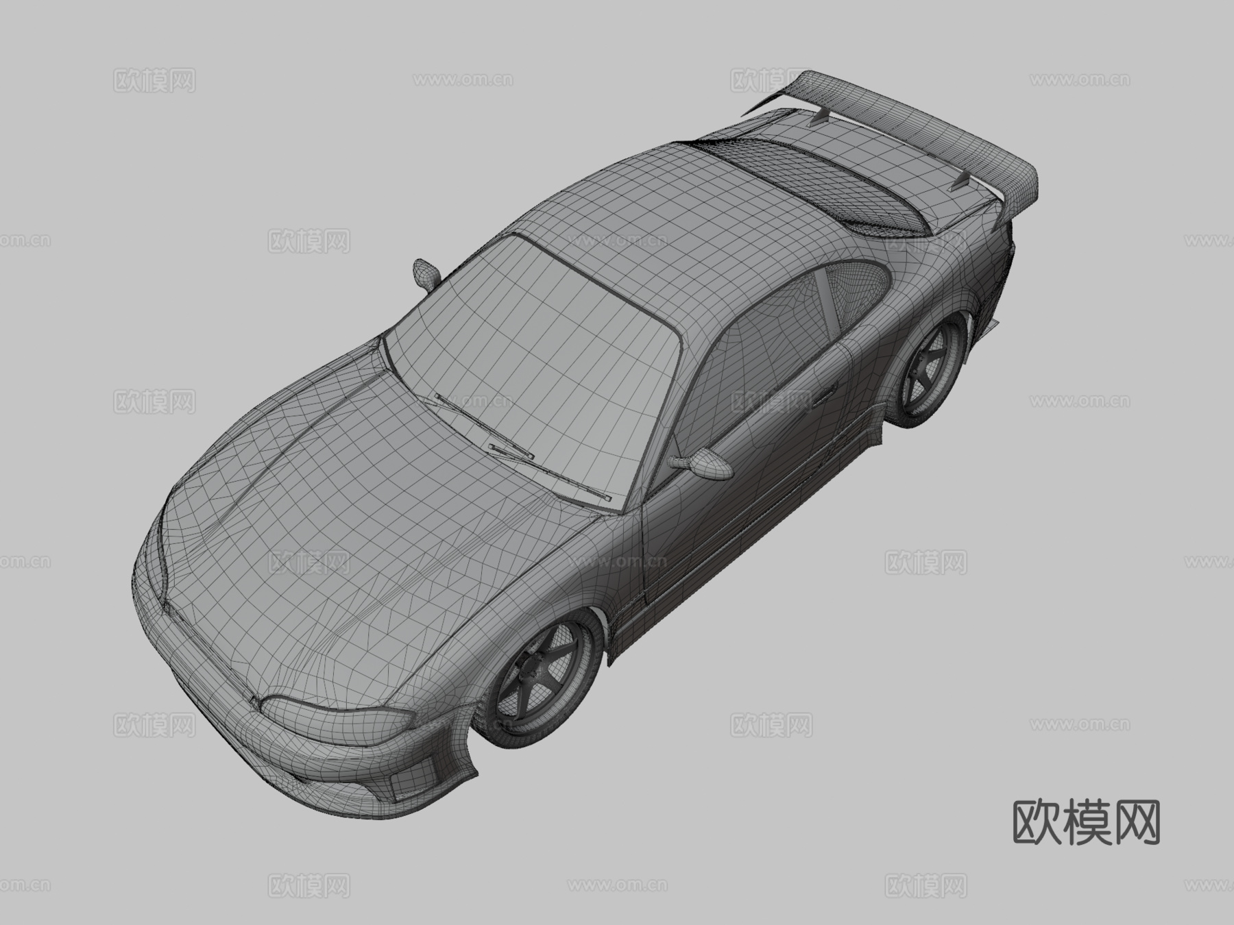 玫红色跑车 汽车3d模型