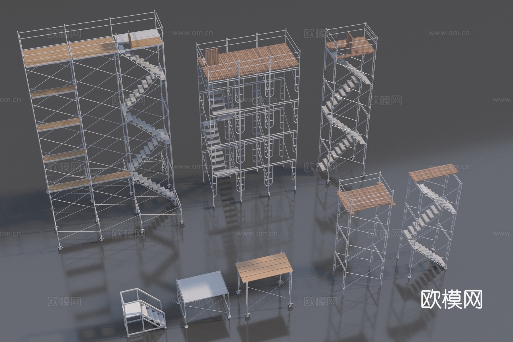 工业风 工地脚手架3d模型