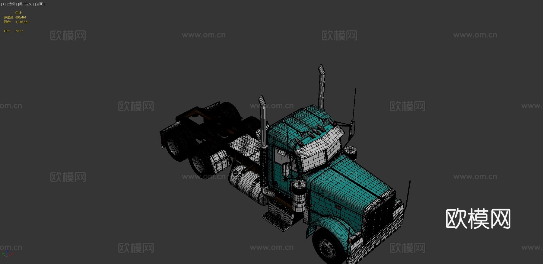 汽车 半挂卡车3d模型