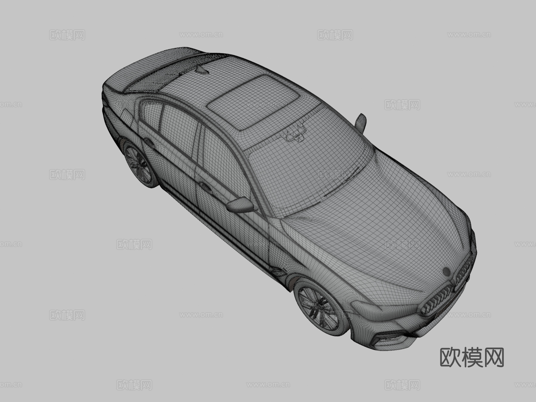 宝马5系G30汽车3d模型下载（渲染图3）