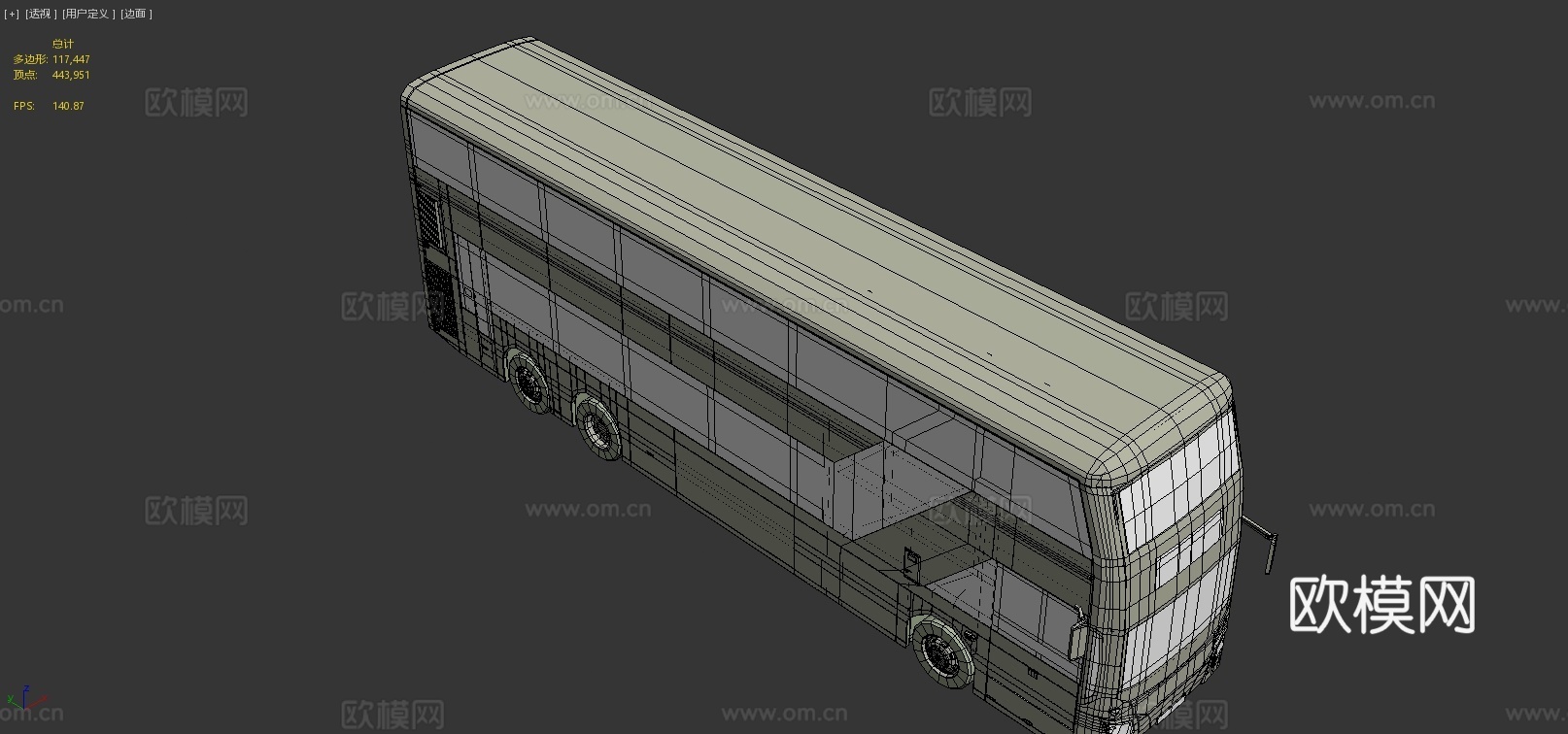 香港双层巴士3d模型