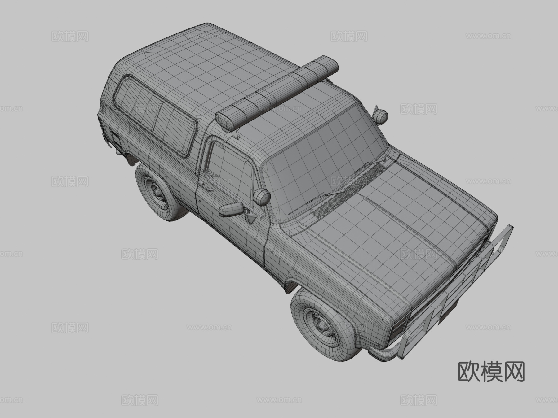 越野警车 汽车3d模型