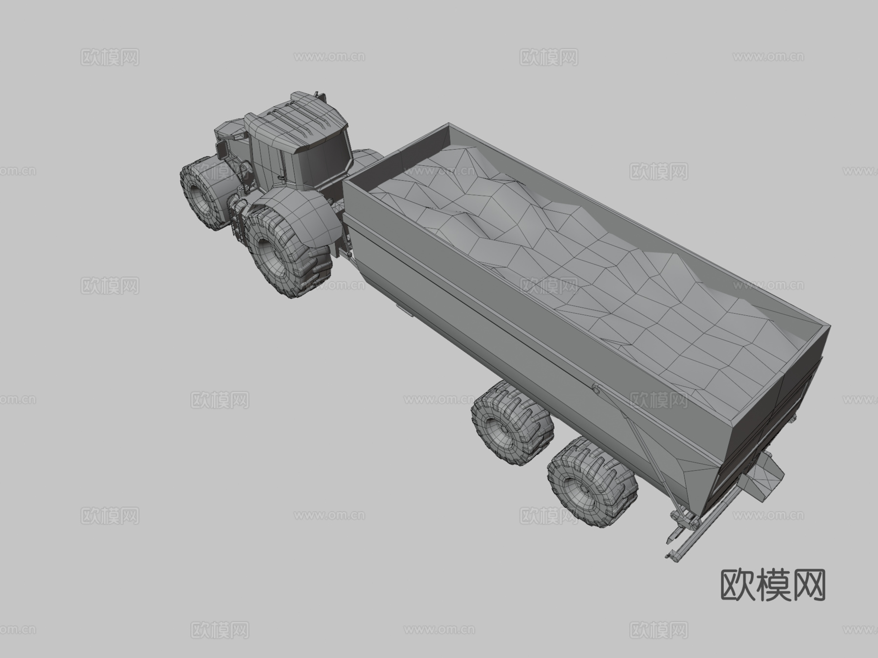 拖拉机 翻斗拖车3d模型