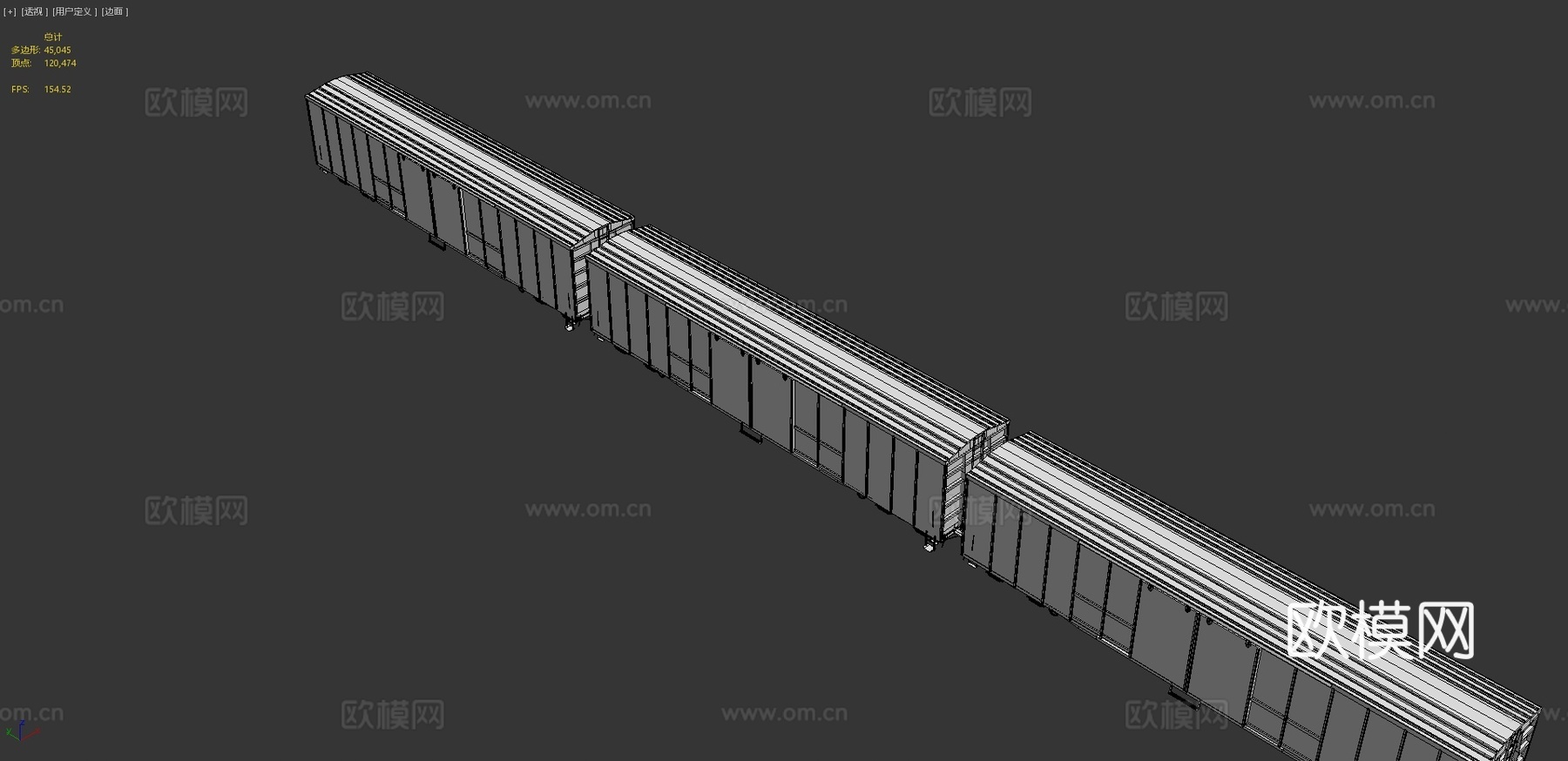 铁路货运车 车厢3d模型