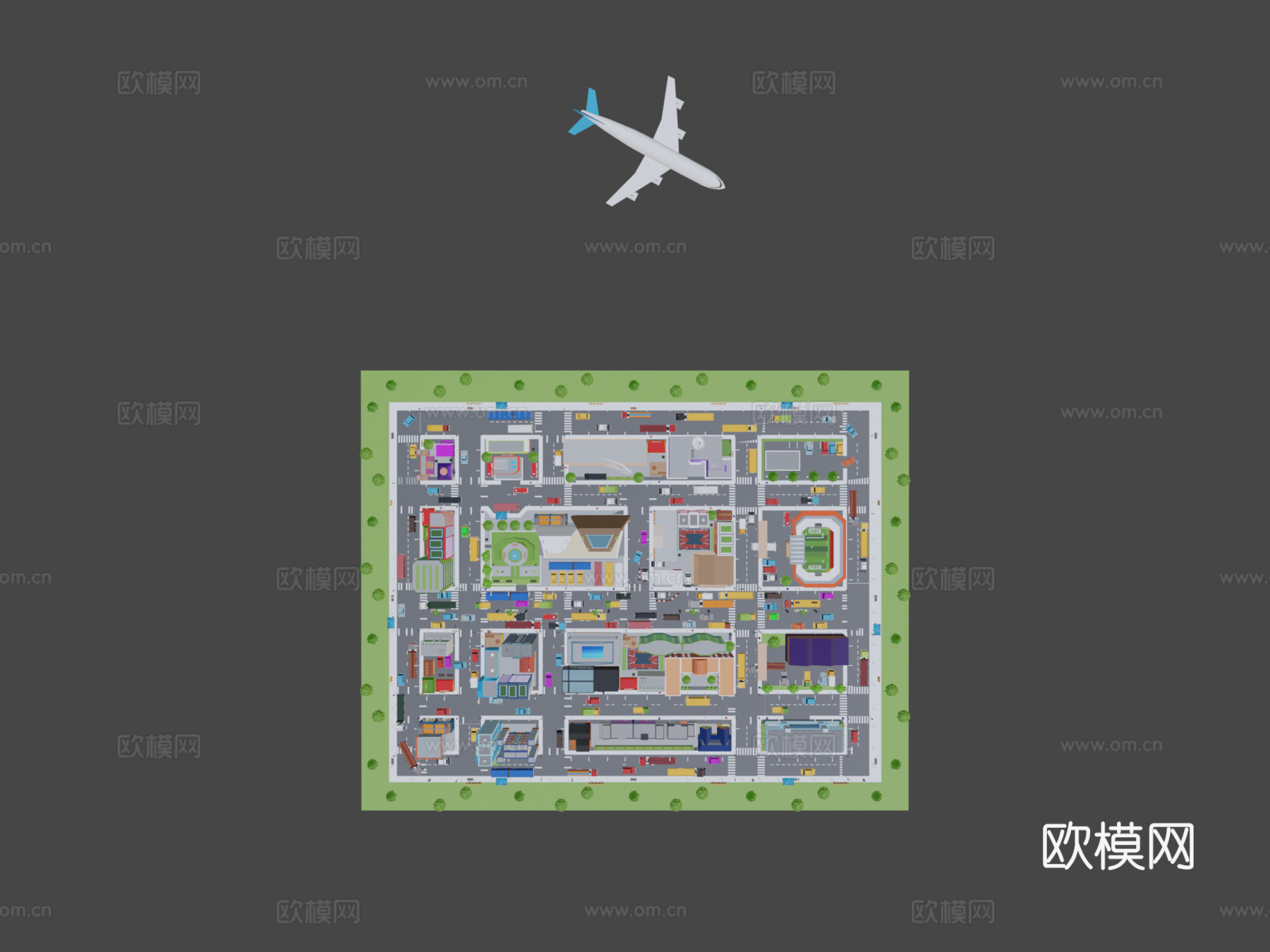 卡通游戏城市3d模型