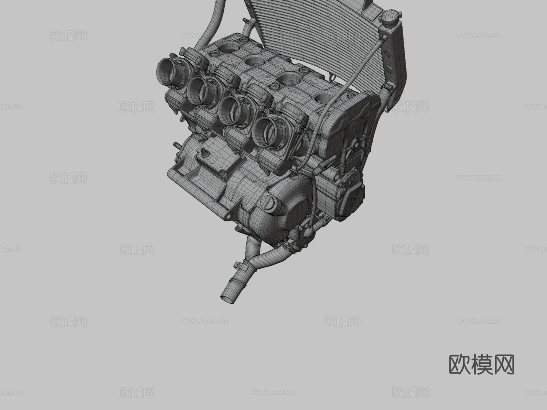 雅马哈R6发动机3d模型