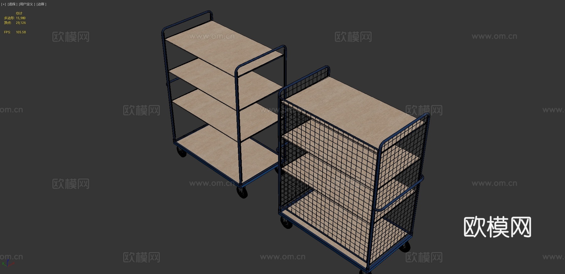 仓库手推车3d模型