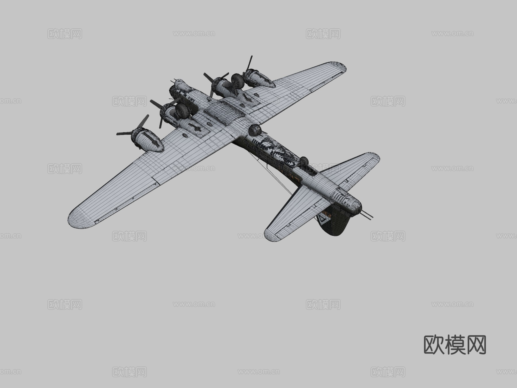 飞机轰炸机3d模型下载（渲染图2）